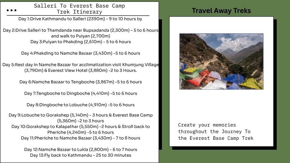 Salleri to Everest Base Camp Trek Itinerary