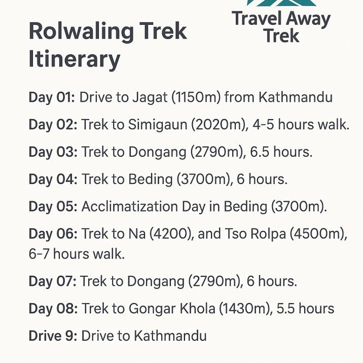 Rolwaling Valley Trek Itinerary