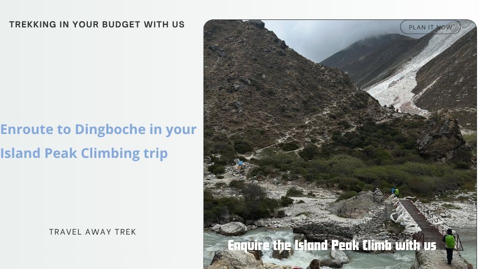 enroute to dingboche from tengboche in your Island Peak Itinerary